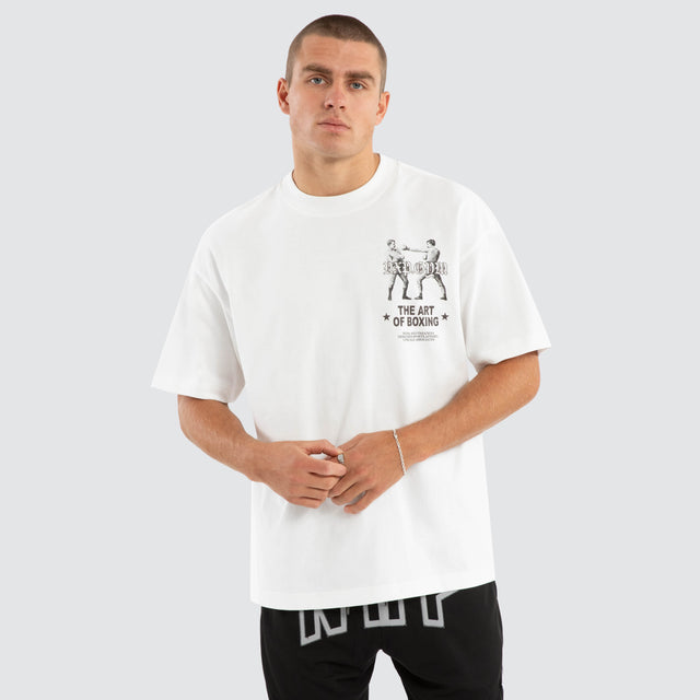 model wears Art Box Raptor Tee Natural White T-Shirts White - image 5