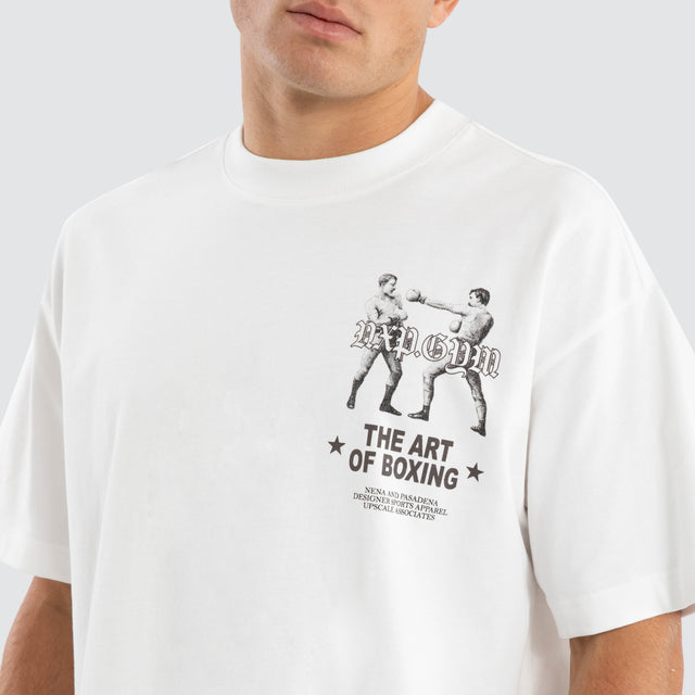 model wears Art Box Raptor Tee Natural White T-Shirts White - image 3