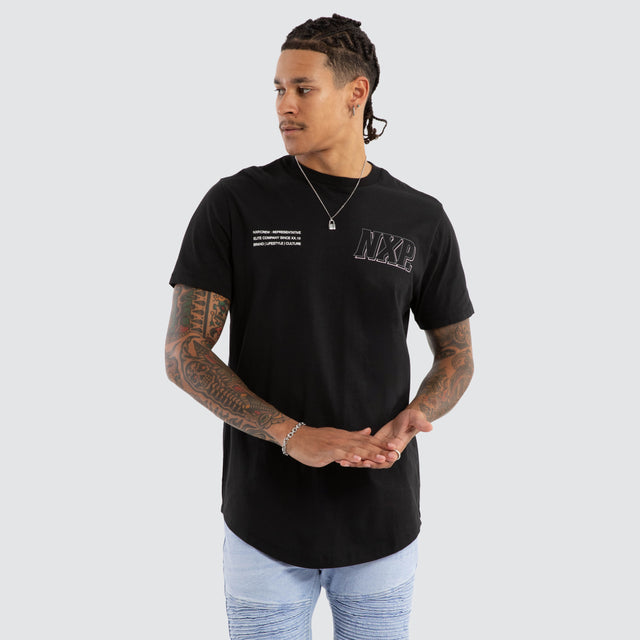 Burns Dual Curved Tee Jet Black