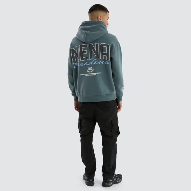 model wears Notary  Relaxed Hoodie Pigment Stormy Weather Hoodies Blue - image 5