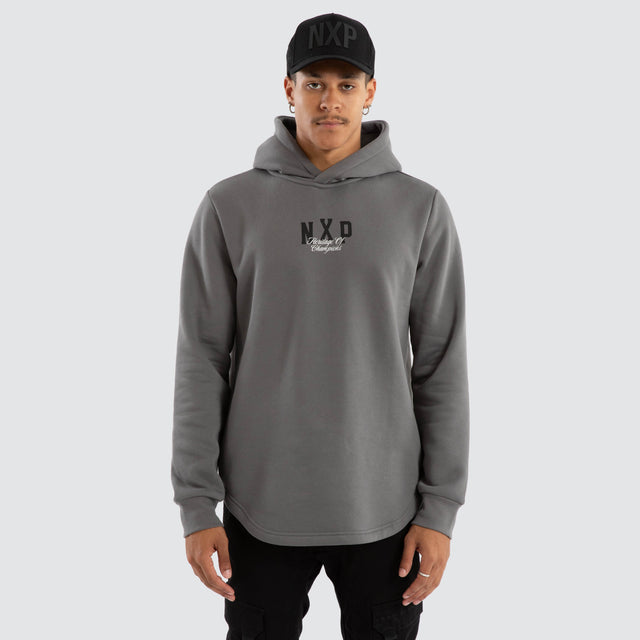 Crossover Dual Curved Hoodie Charcoal