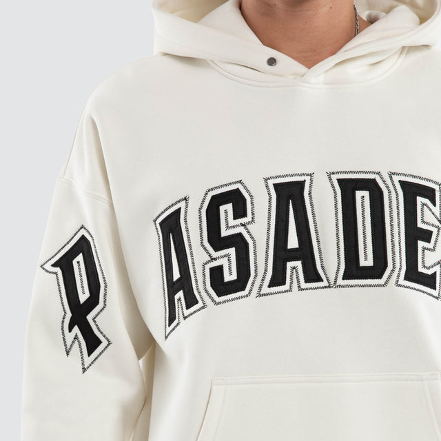 Model wears Fence Box Fit Hoodie Natural White Hoodies White – image 4