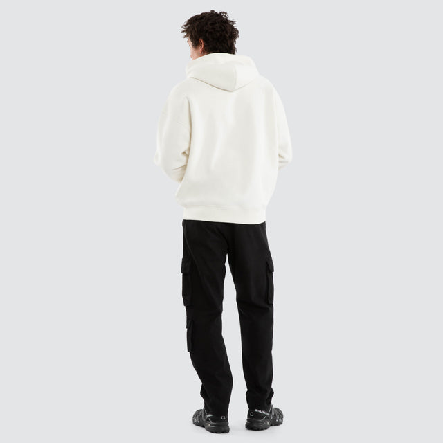 Model wears Fence Box Fit Hoodie Natural White Hoodies White – image 2