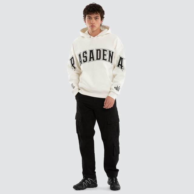 Model wears Fence Box Fit Hoodie Natural White Hoodies White – image 5