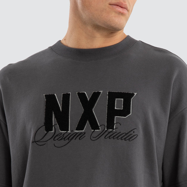 Dwell Loopback Raptor Tee Asphalt