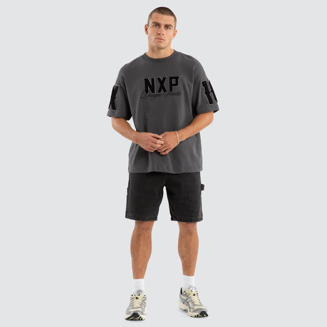 Dwell Loopback Raptor Tee Asphalt