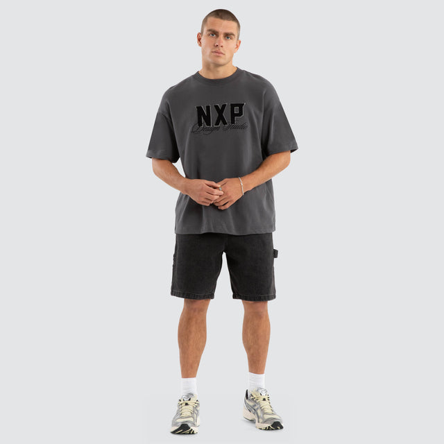 Dwell Loopback Raptor Tee Asphalt