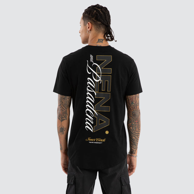 Veered Dual Curved Tee Jet Black