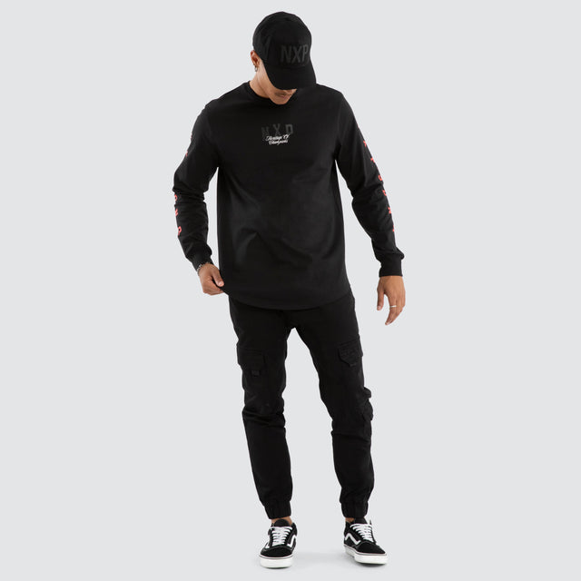 Final Dual Curved Longsleeve Tee Jet Black