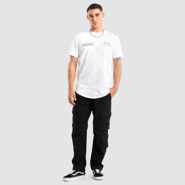 Pledge Dual Curved Tee White