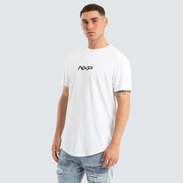 Deliberate Dual Curved Tee White