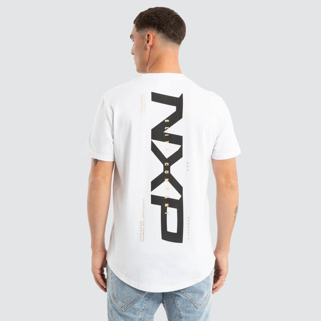 Deliberate Dual Curved Tee White