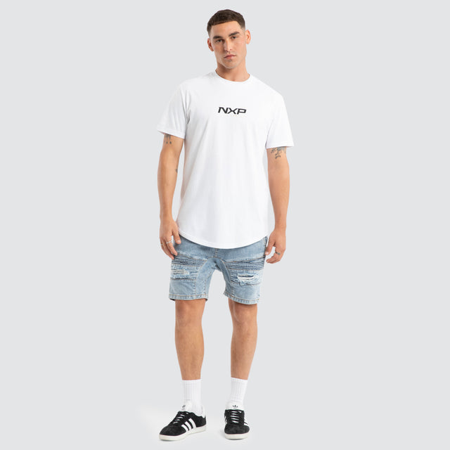 Deliberate Dual Curved Tee White