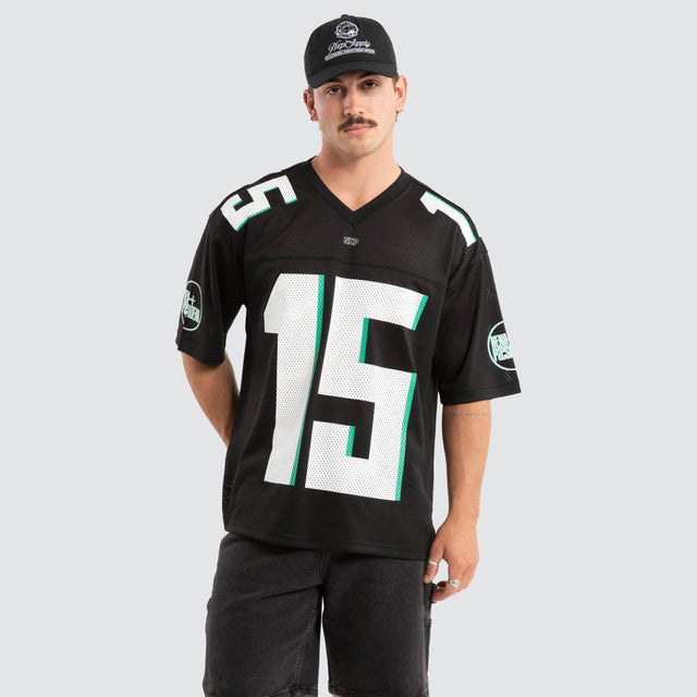 Model wears Patriot Girdiron Jersey Jet Black Jerseys Black – image 1