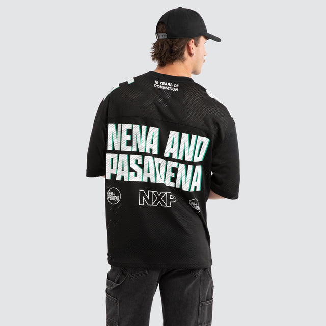 Model wears Patriot Girdiron Jersey Jet Black Jerseys Black – image 5