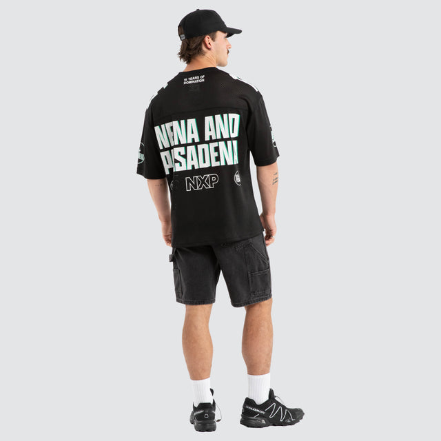 Model wears Patriot Girdiron Jersey Jet Black Jerseys Black – image 2