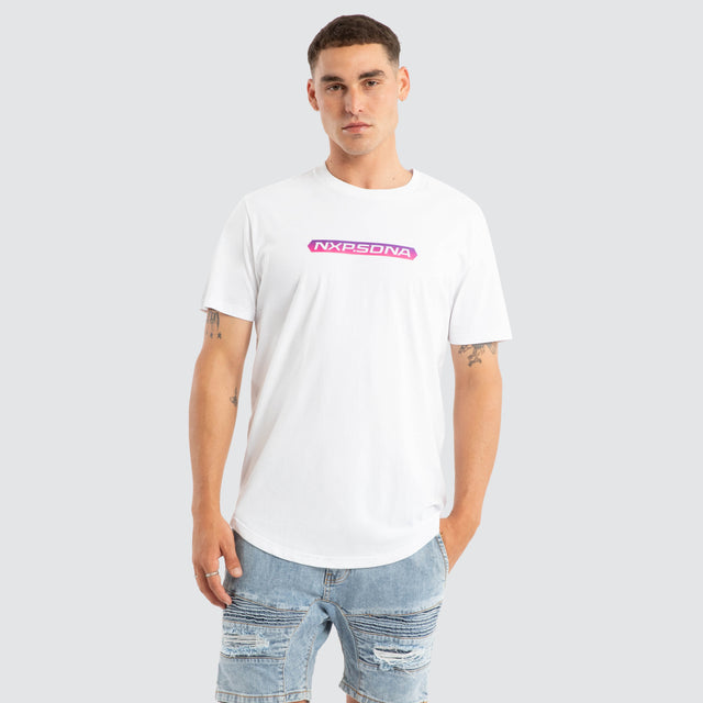 Score Dual Curved Tee White