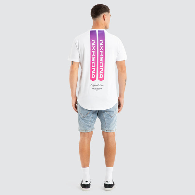 Score Dual Curved Tee White