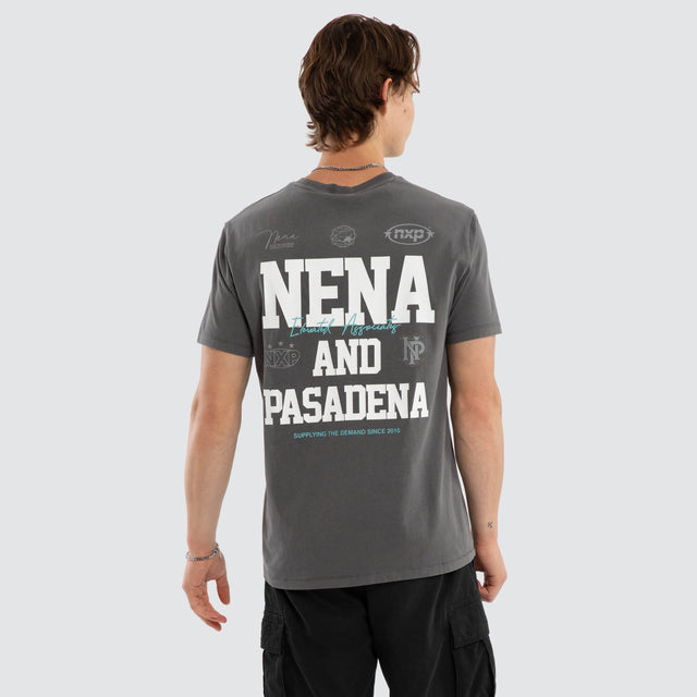 Model wears Dreamers Standard Tee Pigment Charcoal T-Shirts Grey – image 1