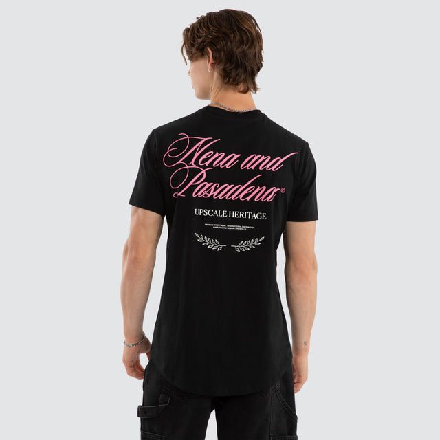 Model wears Impact Dual Curved Tee Jet Black T-Shirts Black – image 1