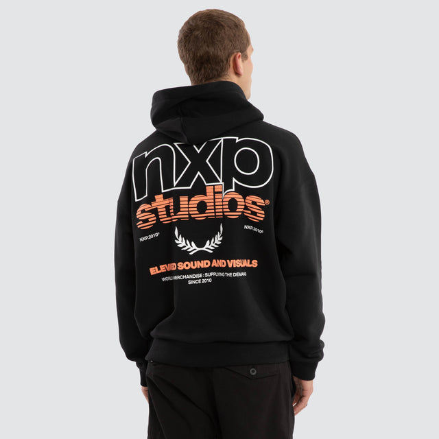 Major Box Fit Hoodie Anthracite Black