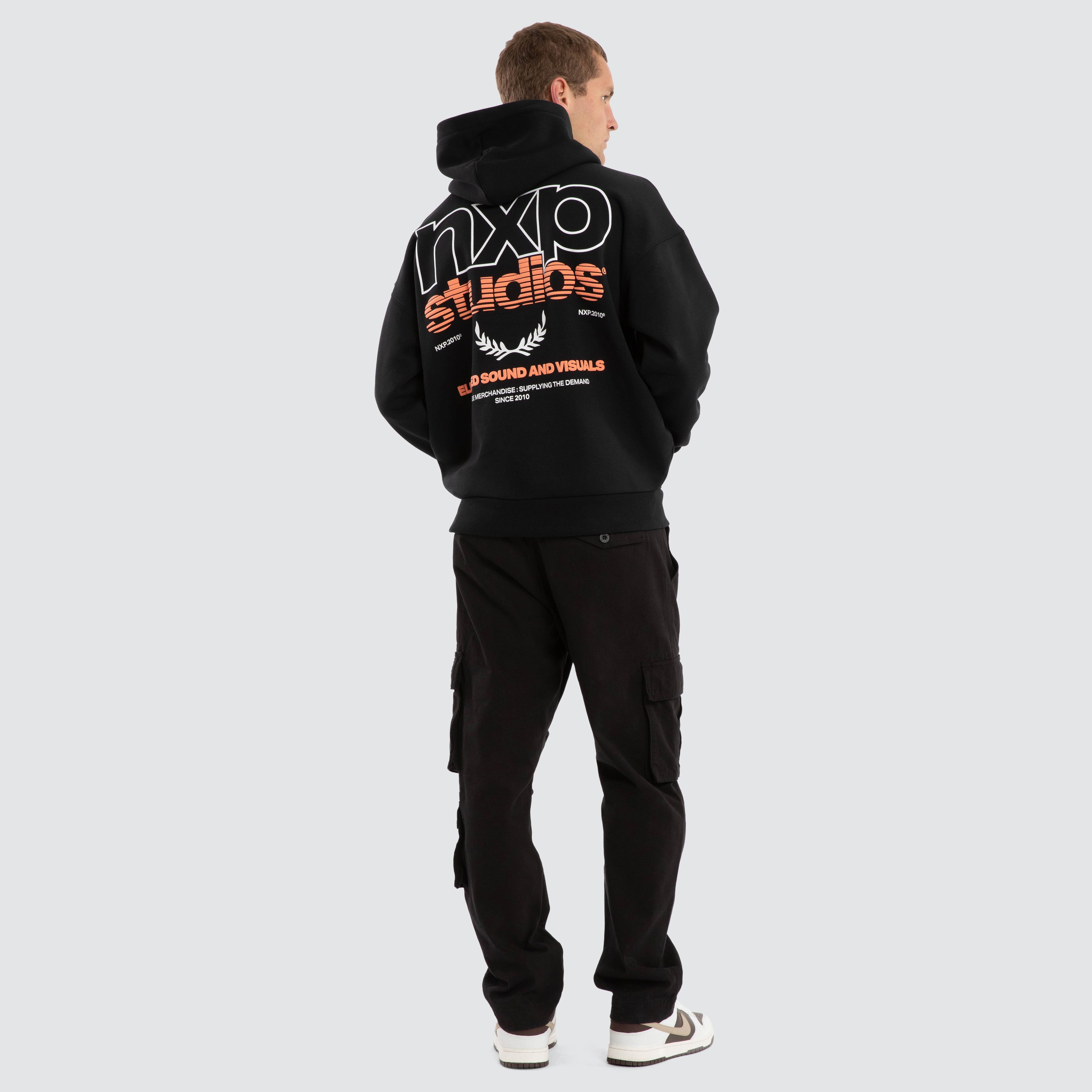 NXP Major Box Fit Hoodie in Black | Neverland Store