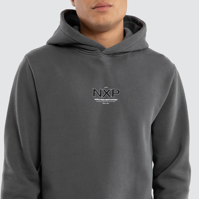 Peak Dual Curved Hoodie Pigment Charcoal