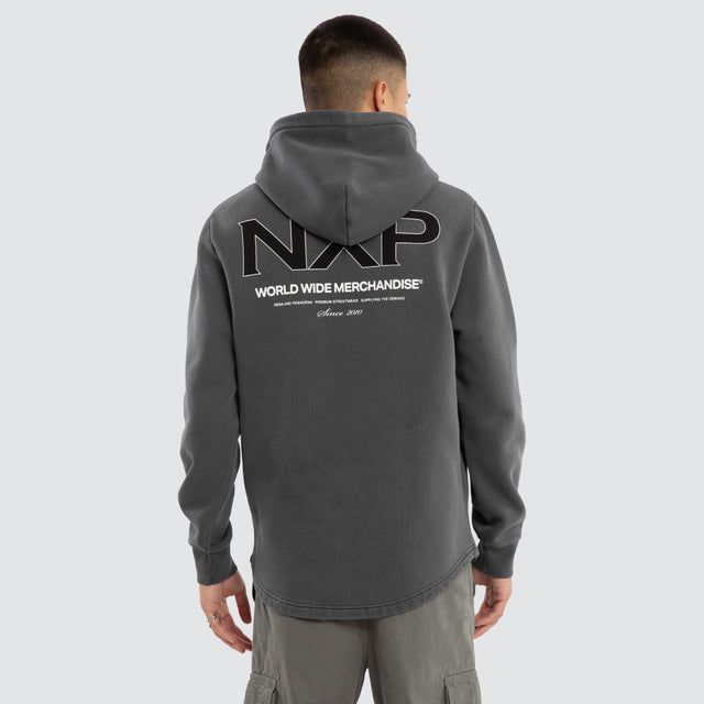 Peak Dual Curved Hoodie Pigment Charcoal