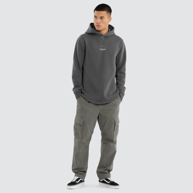 Peak Dual Curved Hoodie Pigment Charcoal