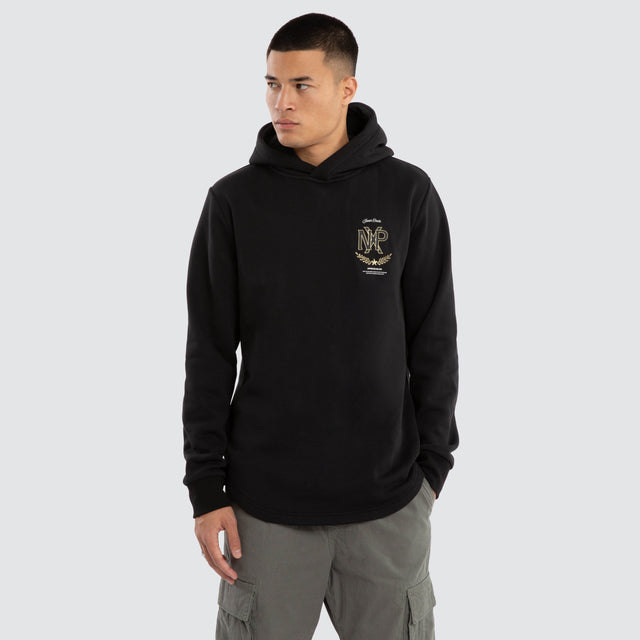 Ensemble Dual Curved Hoodie Jet Black