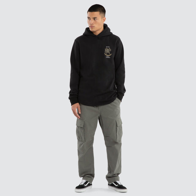 Ensemble Dual Curved Hoodie Jet Black