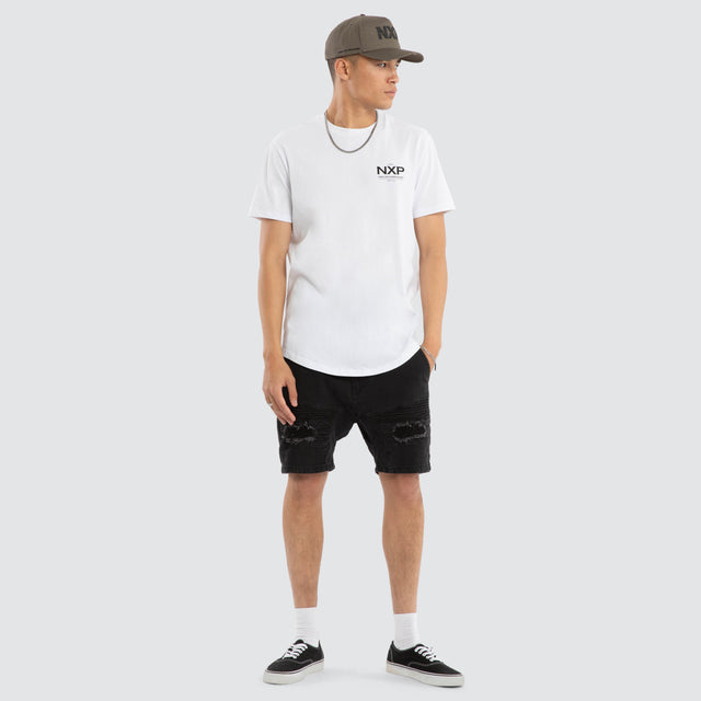 Peak Dual Curved Tee Optical White