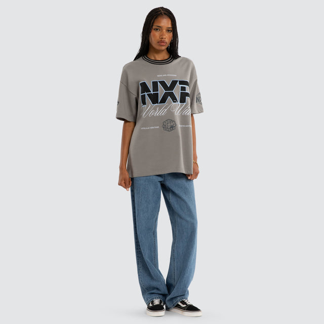 Fame Loopback Raptor Tee Frost Grey