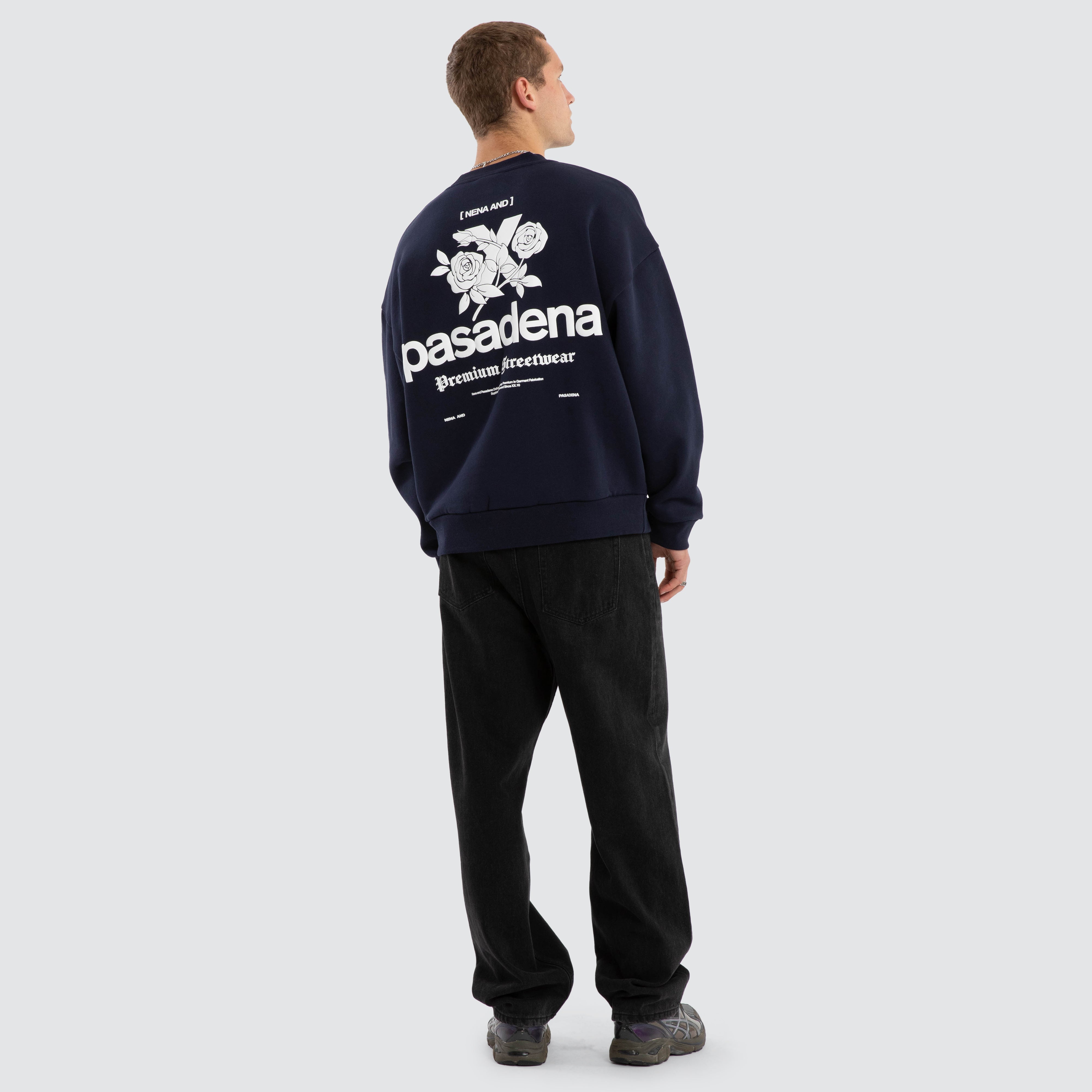 NXP Fray Motion Box Fit Sweater in Navy | Neverland Store