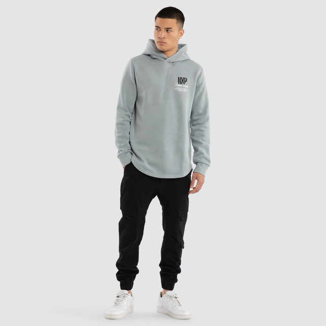 Model wears Dynamic Dual Curved Hoodie Ultimate Grey Hoodies Grey – image 5