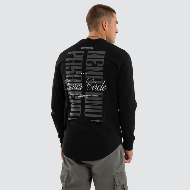 Dynamic Dual Curved Long Sleeve Tee Jet Black