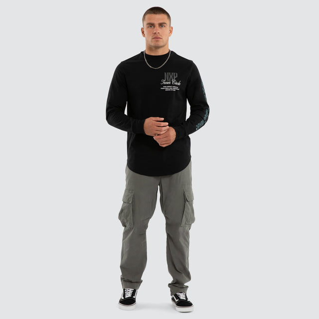 Dynamic Dual Curved Long Sleeve Tee Jet Black