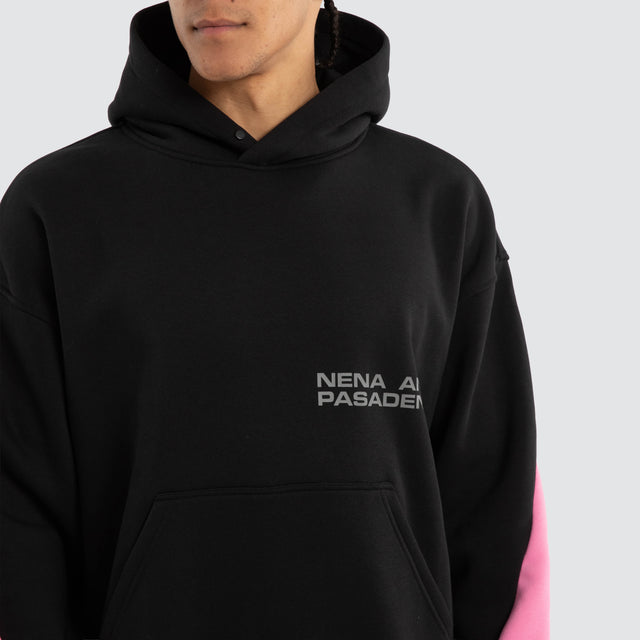 Zone Box Fit Hoodie Black/Pink