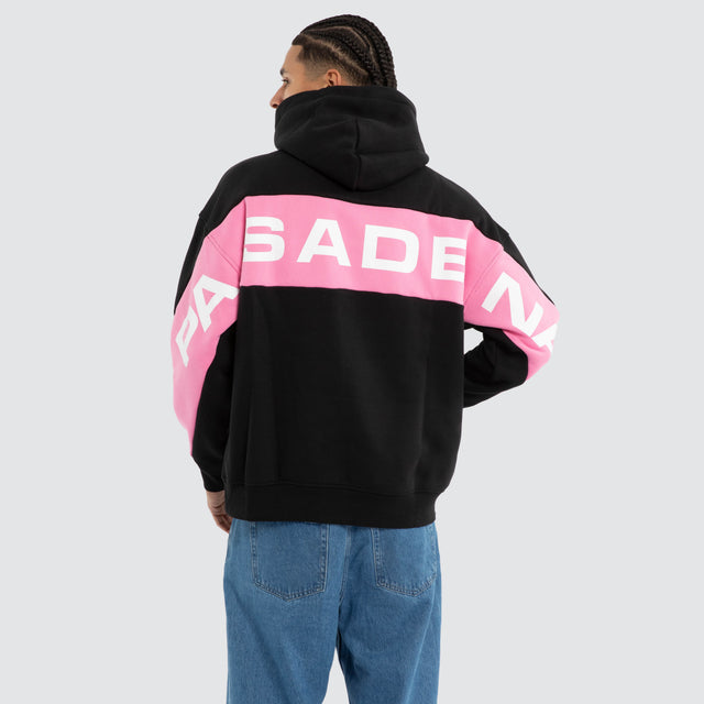 Zone Box Fit Hoodie Black/Pink