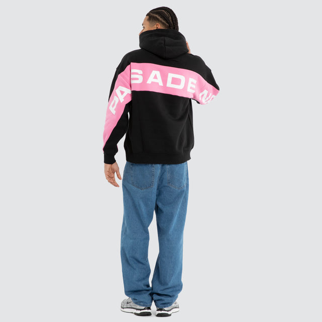 Zone Box Fit Hoodie Black/Pink