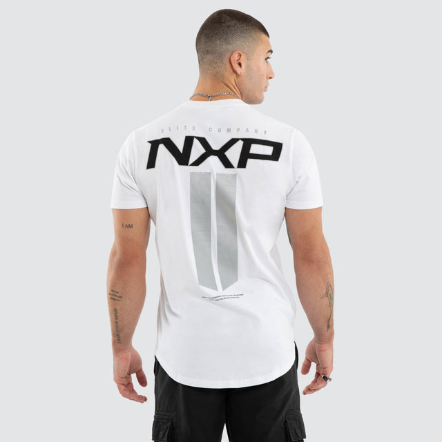 Model wears Crew Dual Curved Tee Optical White T-Shirts White – image 1