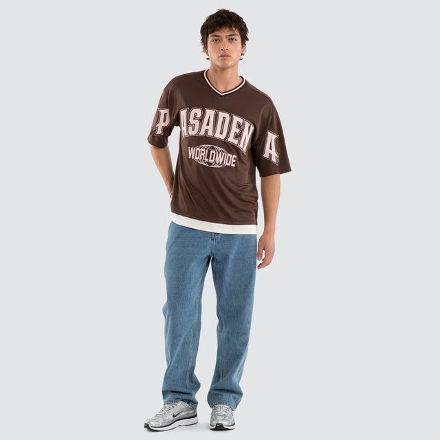 Model wears Forward Football Jersey Brown Jerseys Brown – image 5