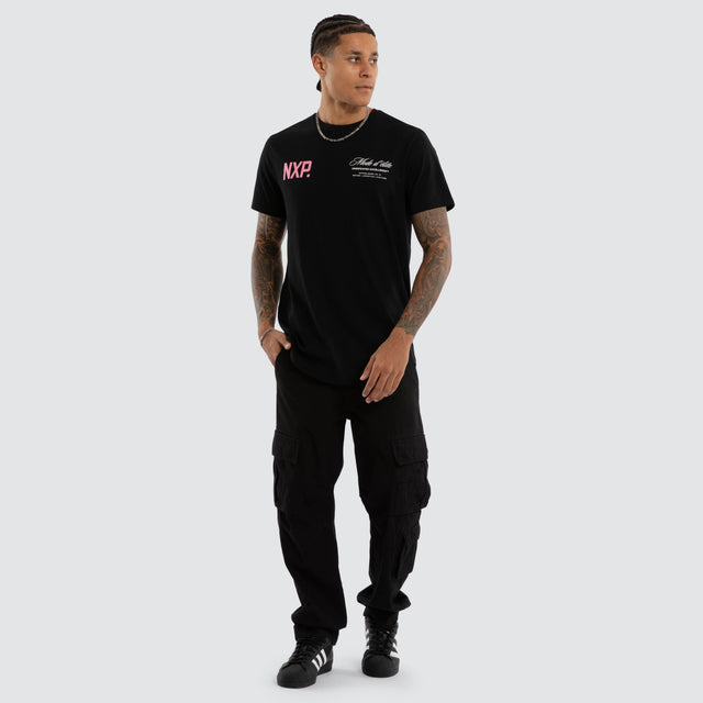 Riot Dual Curved Tee Jet Black