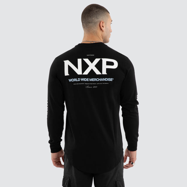 Peak Dual Curved Longsleeve Tee Jet Black