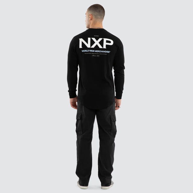 Peak Dual Curved Longsleeve Tee Jet Black