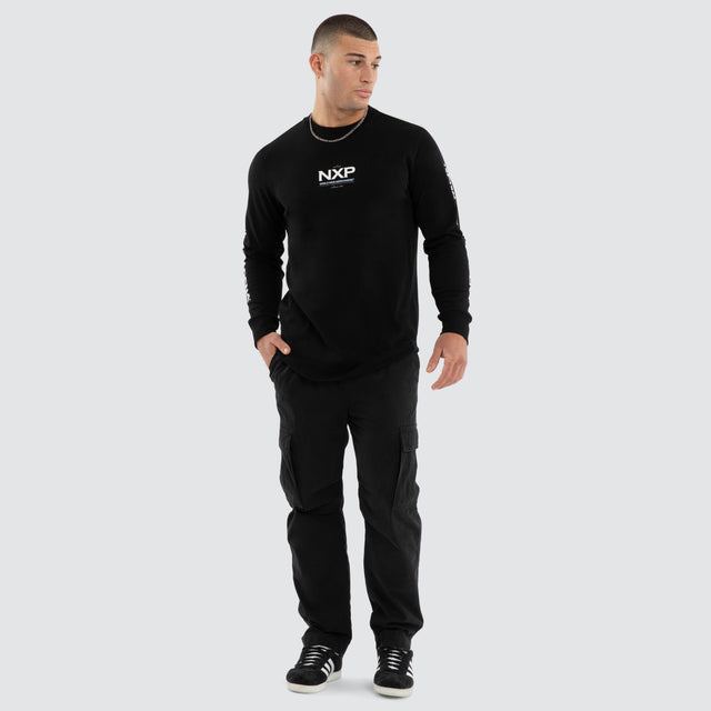 Peak Dual Curved Longsleeve Tee Jet Black
