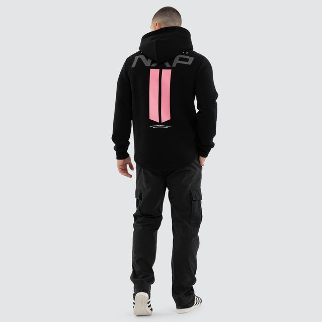 Crew Dual Curved Hoodie Jet Black
