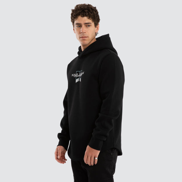 Zerkonia Dual Curved Hoodie Jet Black