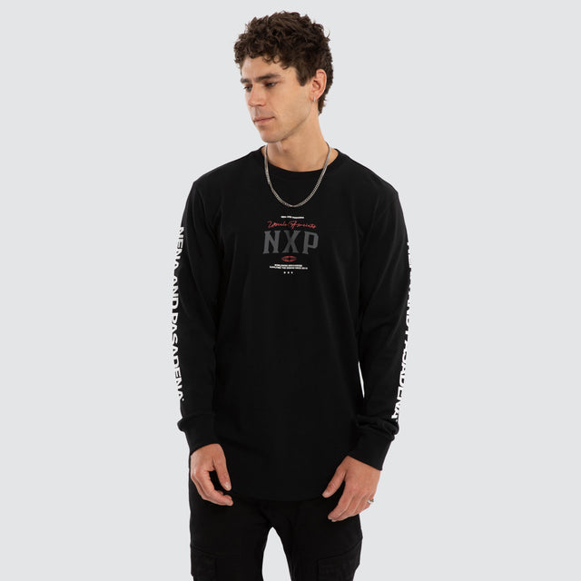 Nexus Dual Curved Long Sleeve Tee Jet Black