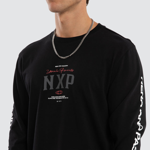 Nexus Dual Curved Long Sleeve Tee Jet Black